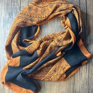 Scarves Burnt Orange & Black Size 44in X44in